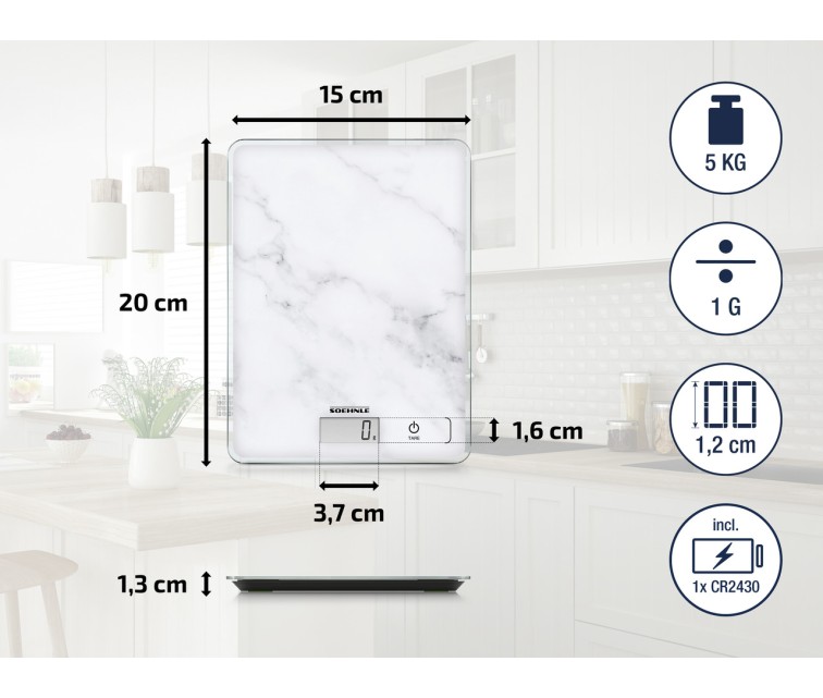 Elektroniskie virtuves svari Page Compact 300 Marble