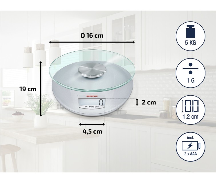 Elektroninės virtuvinės svarstyklės svari Roma Silver