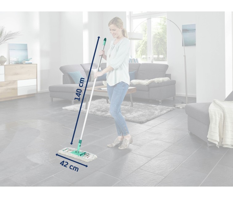 LEIFHEIT Floor Brush with aluminium handle Profi XL micro duo 42cm