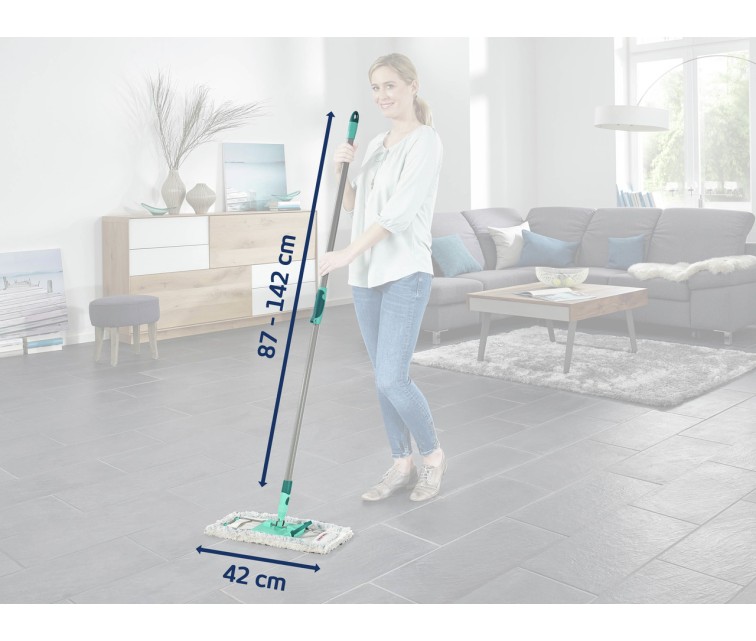 LEIFHEIT Floor Brush with Telescopic Handle Profi XL micro duo 42cm