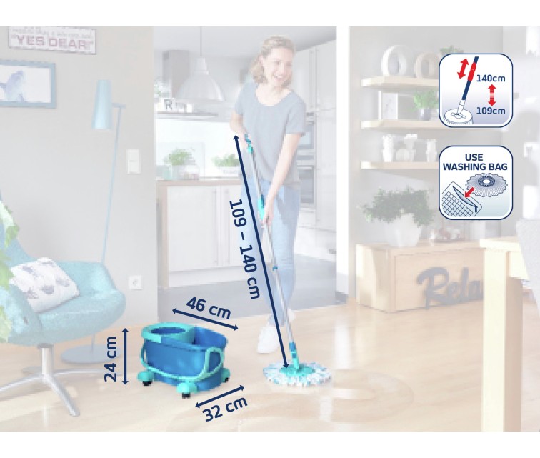 LEIFHEIT Grīdas uzkopšanas komplekts Clean Twist Disc Mop Ergo Mobile