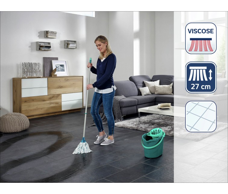 Leifheit Classic Mop Set grindų valymo rinkinys kibiras + šluota