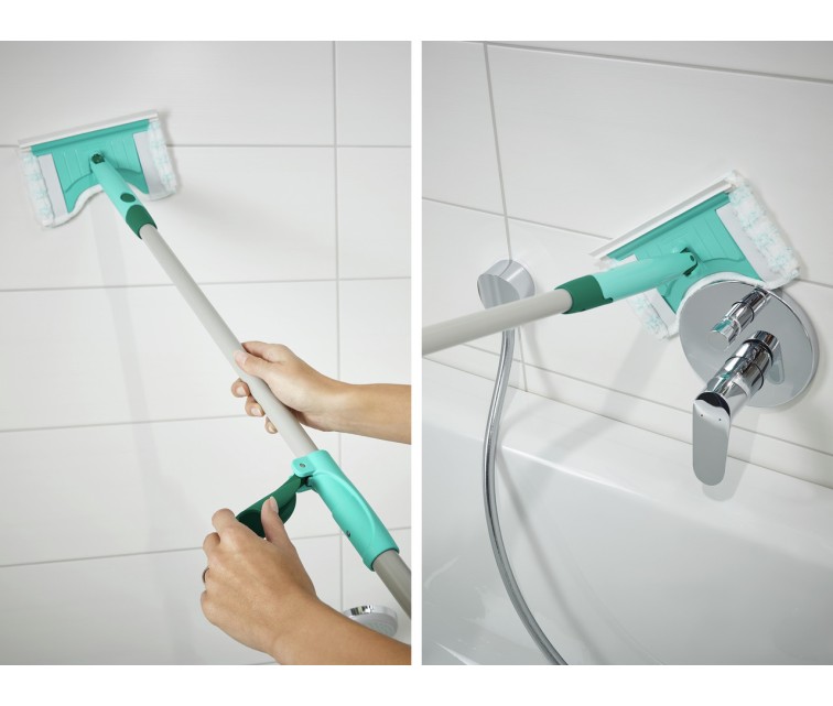 LEIFHEIT Tile and Bathroom Brush with Telescopic Handle 93-150cm Bath Cleaner micro duo